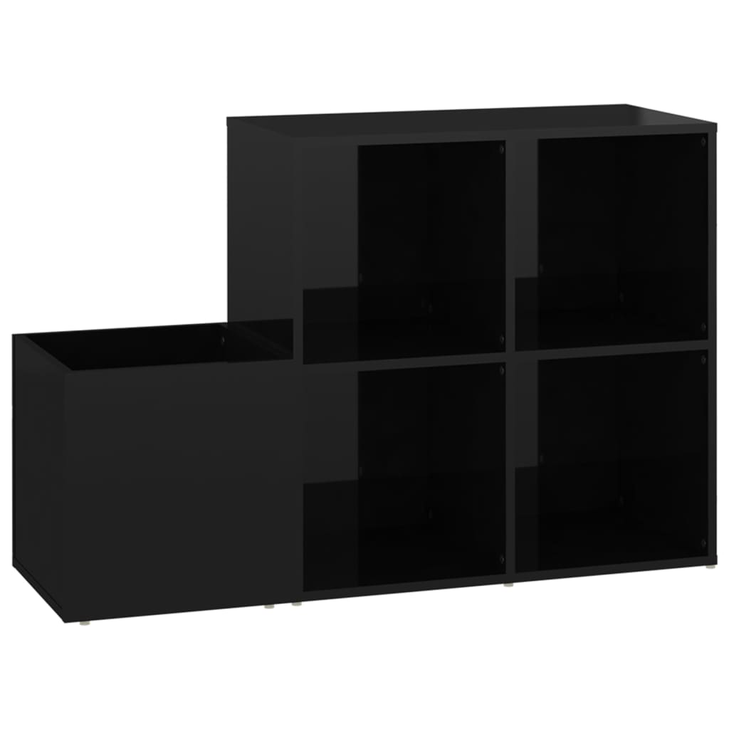 Eteisen kenkäkaappi korkeakiilto musta 105x35,5x70 cm lastulevy - Sisustajankoti.fi