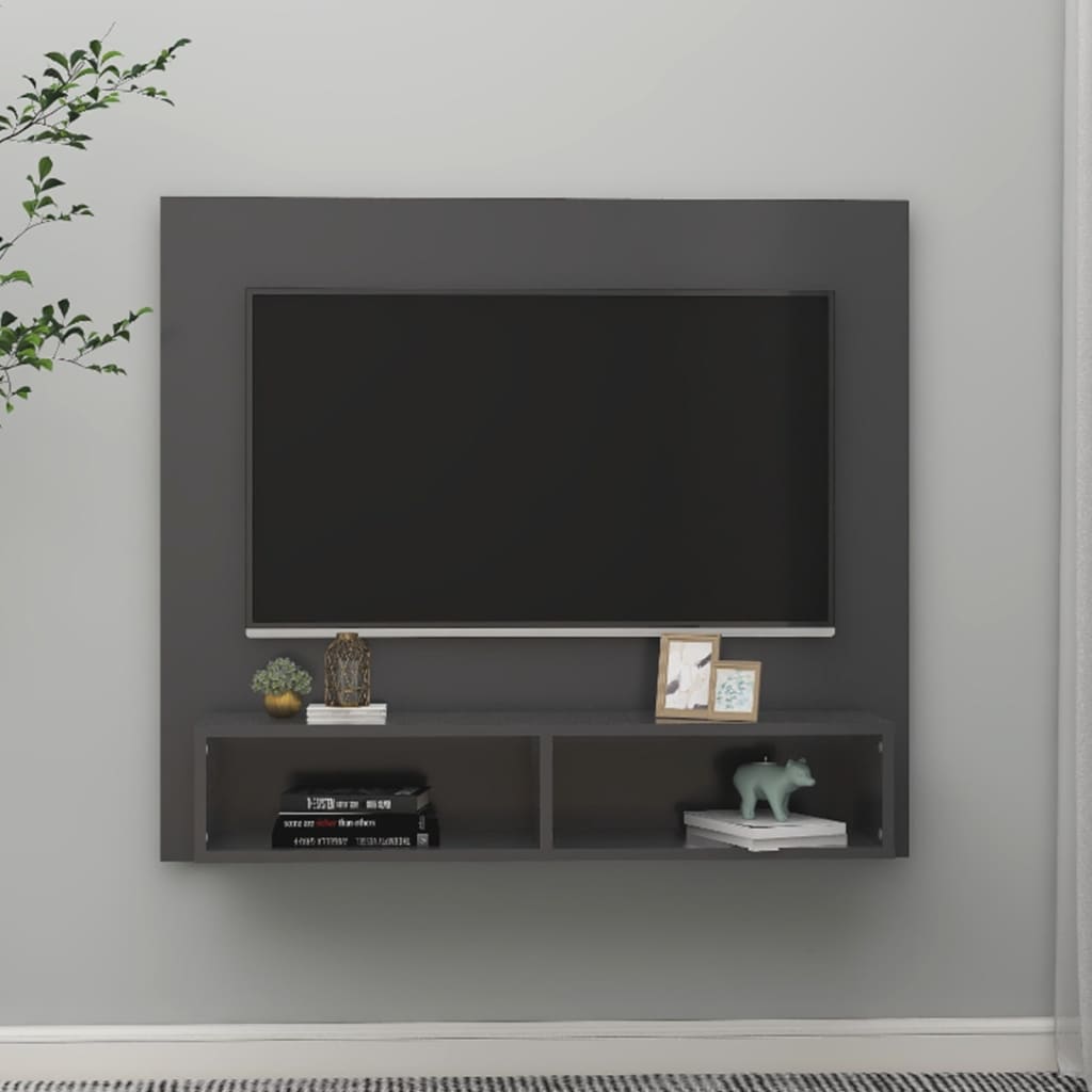 TV-taso seinälle harmaa 102x23,5x90 cm lastulevy - Sisustajankoti.fi