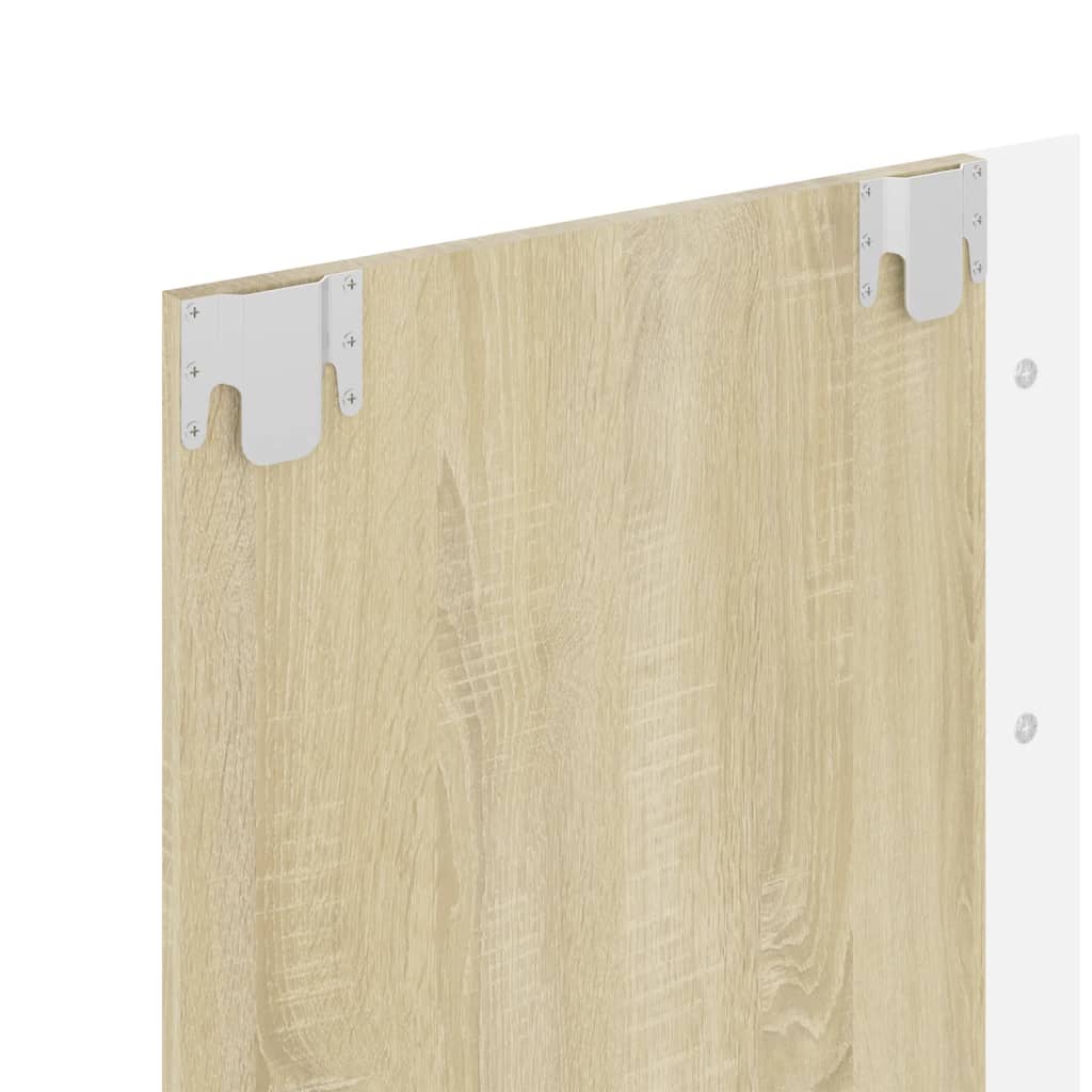 TV-taso seinälle valk. ja Sonoma-tammi 102x23,5x90 cm lastulevy - Sisustajankoti.fi