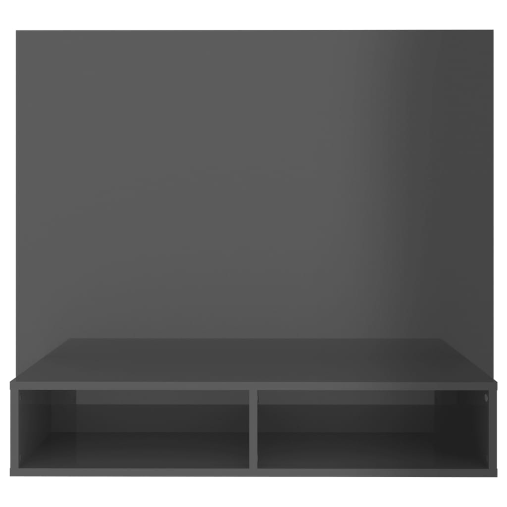 TV-taso seinälle korkeakiilto harmaa 102x23,5x90cm lastulevy - Sisustajankoti.fi