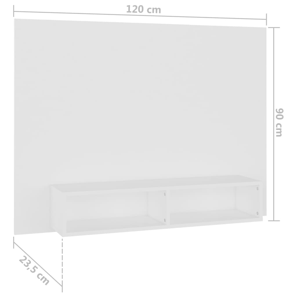 TV-taso seinälle valkoinen 120x23,5x90 cm lastulevy - Sisustajankoti.fi