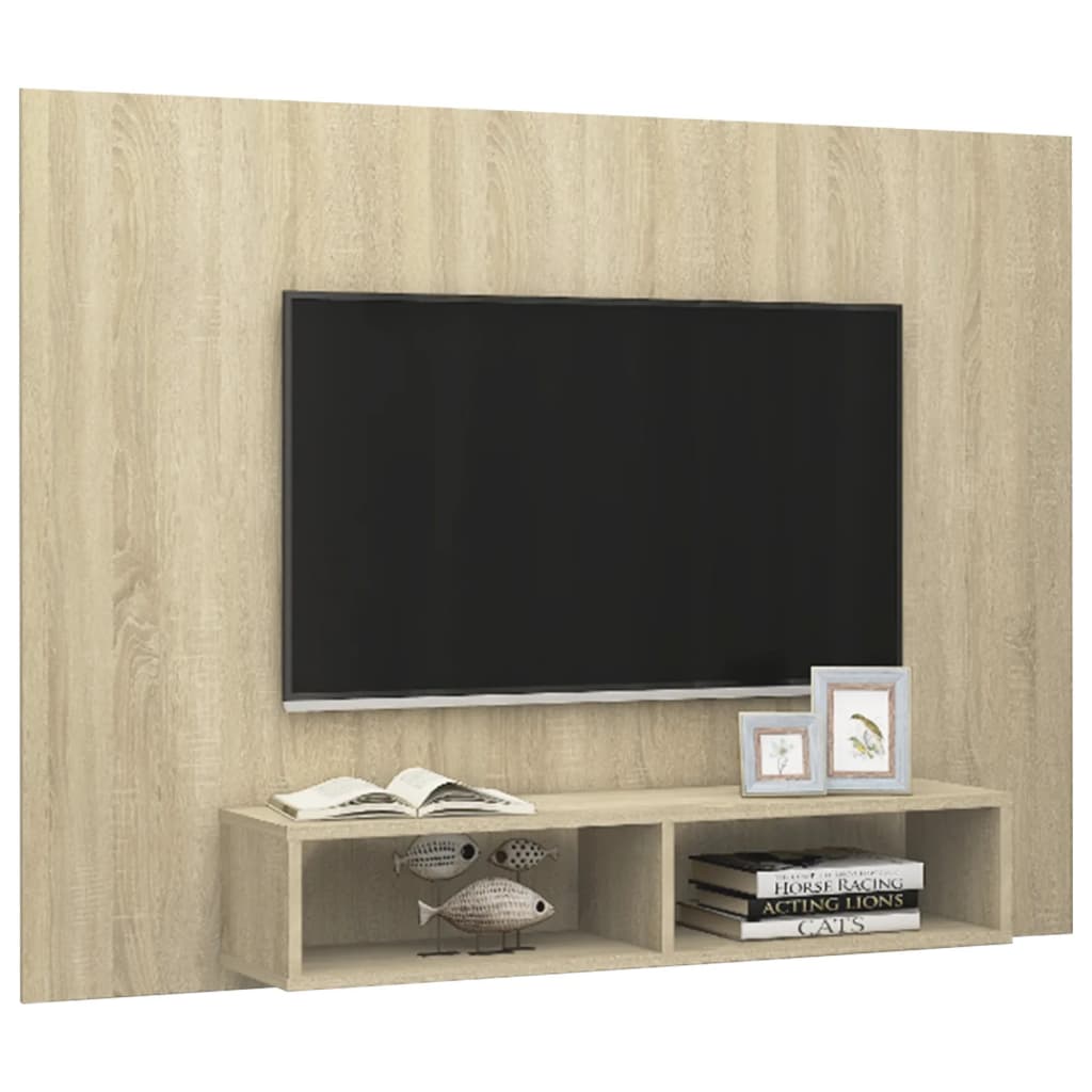 TV-taso seinälle Sonoma-tammi 135x23,5x90 cm lastulevy - Sisustajankoti.fi