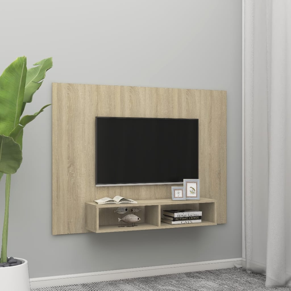 TV-taso seinälle Sonoma-tammi 135x23,5x90 cm lastulevy - Sisustajankoti.fi