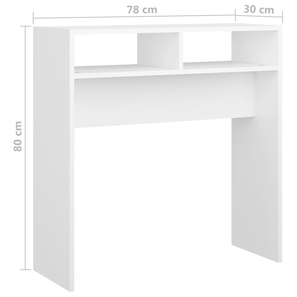 Konsolipöytä valkoinen 78x30x80 cm lastulevy - Sisustajankoti.fi