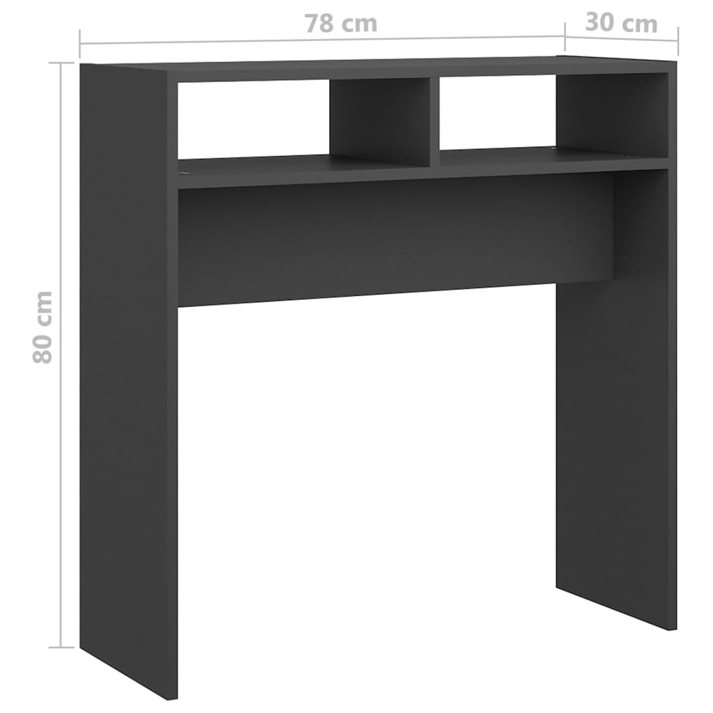 Konsolipöytä harmaa 78x30x80 cm lastulevy - Sisustajankoti.fi