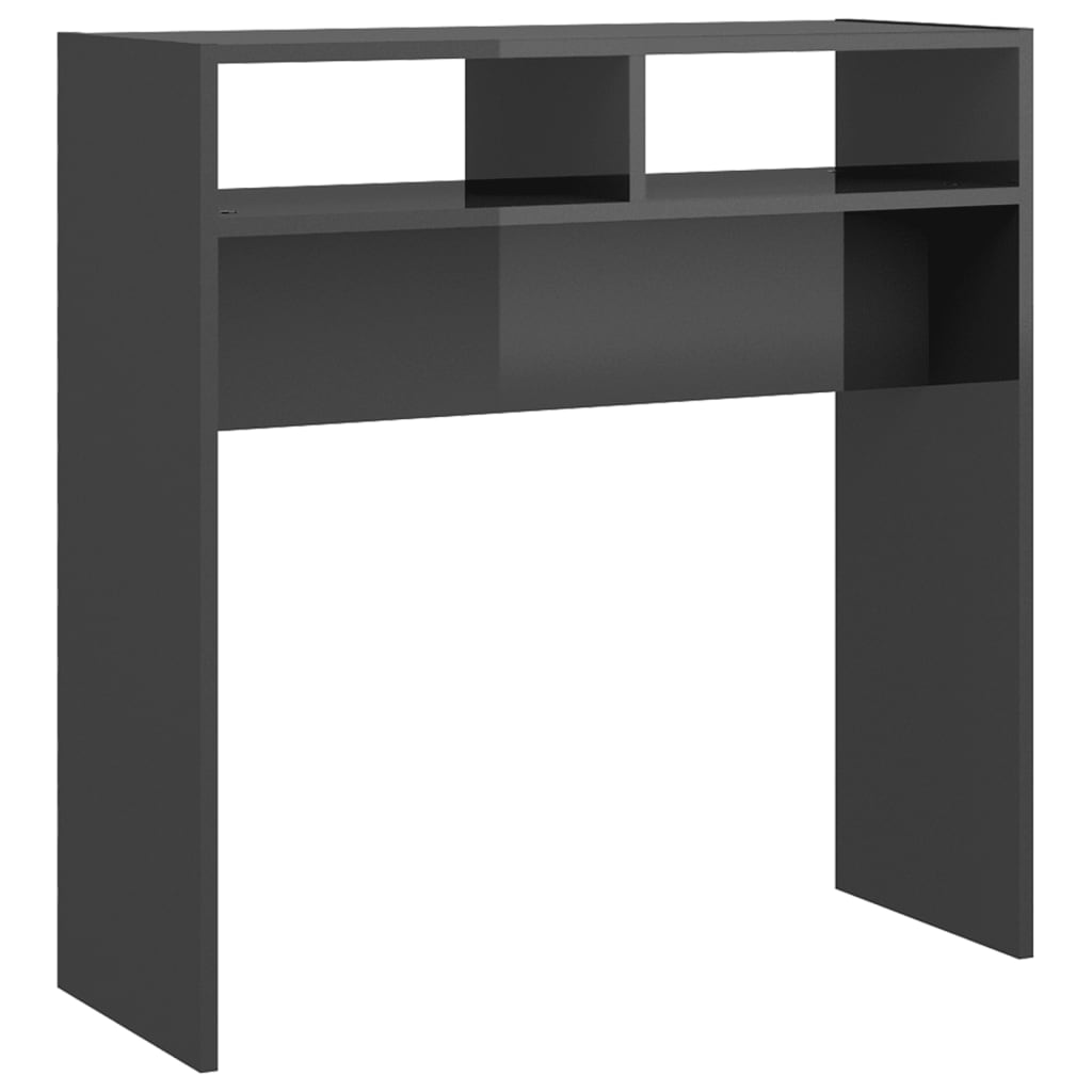 Konsolipöytä korkeakiilto harmaa 78x30x80 cm lastulevy - Sisustajankoti.fi