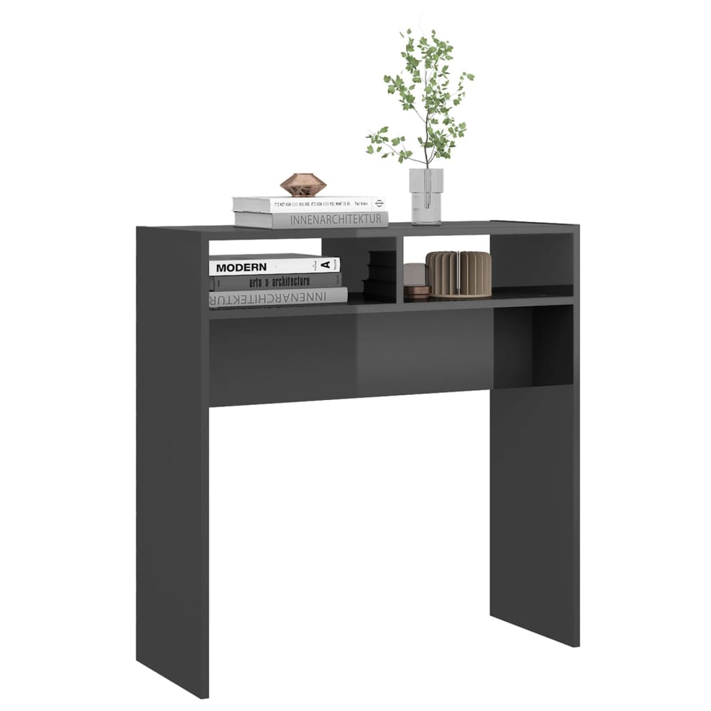 Konsolipöytä korkeakiilto harmaa 78x30x80 cm lastulevy - Sisustajankoti.fi
