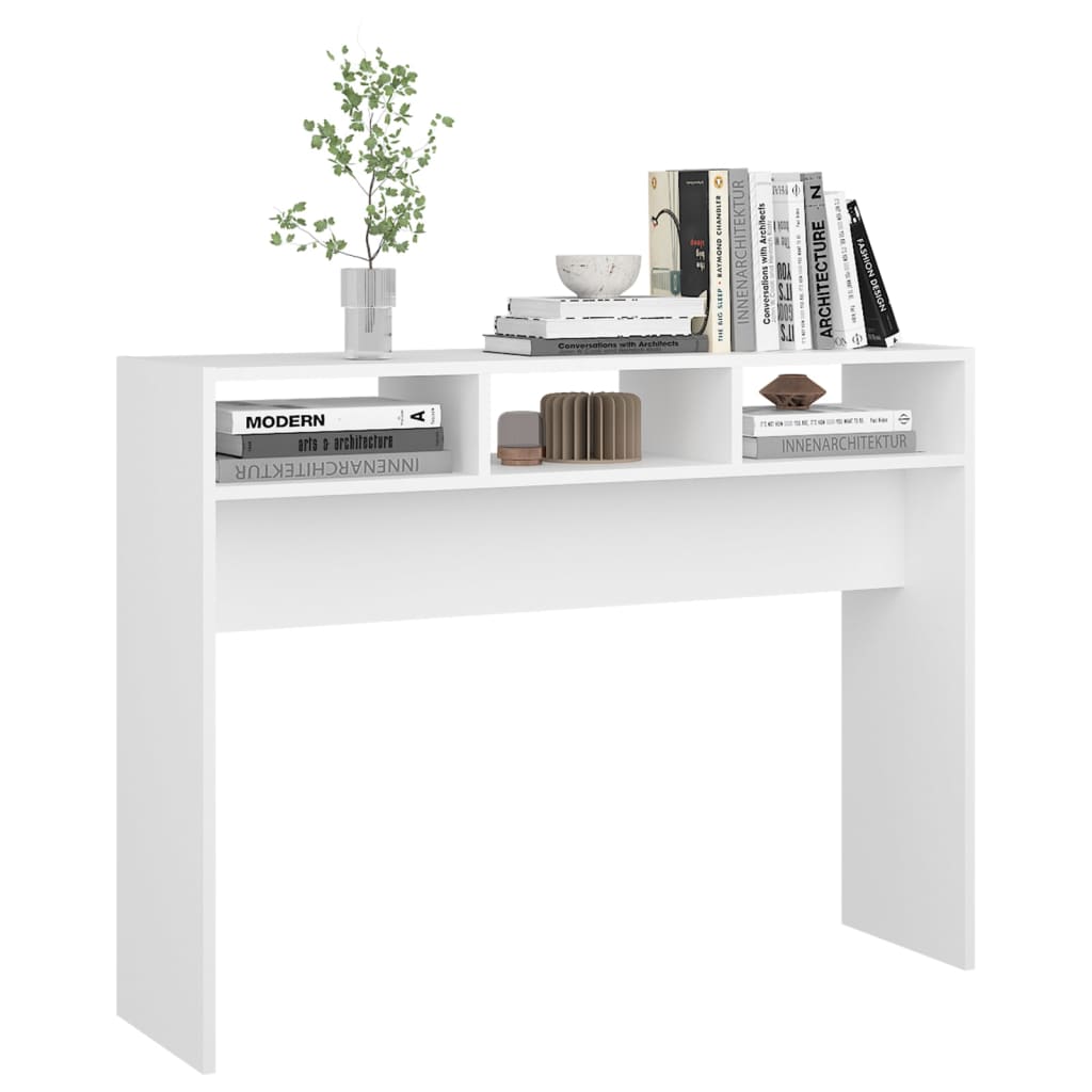 Konsolipöytä valkoinen 105x30x80 cm lastulevy - Sisustajankoti.fi