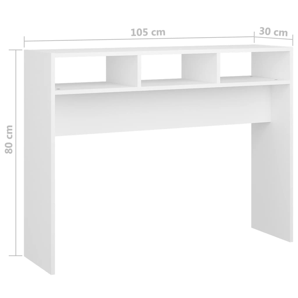 Konsolipöytä valkoinen 105x30x80 cm lastulevy - Sisustajankoti.fi