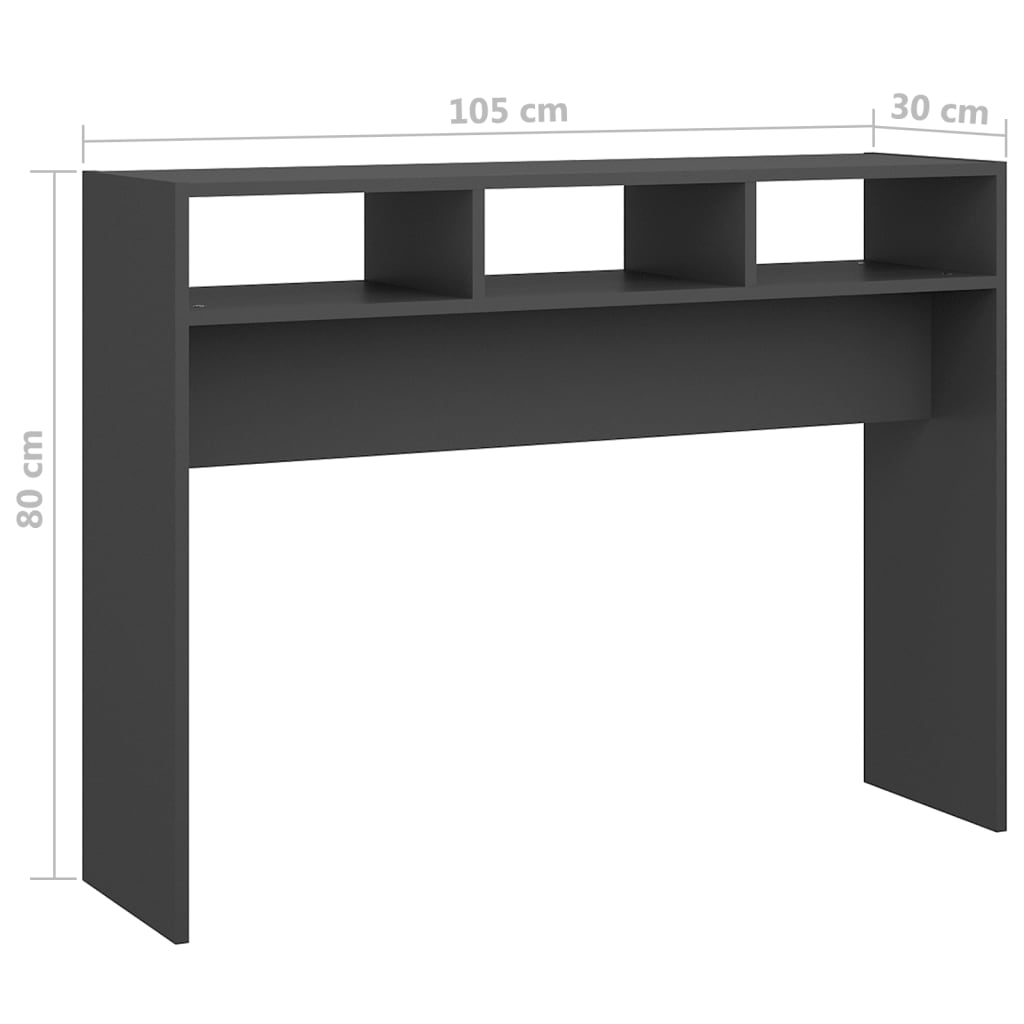 Konsolipöytä harmaa 105x30x80 cm lastulevy - Sisustajankoti.fi
