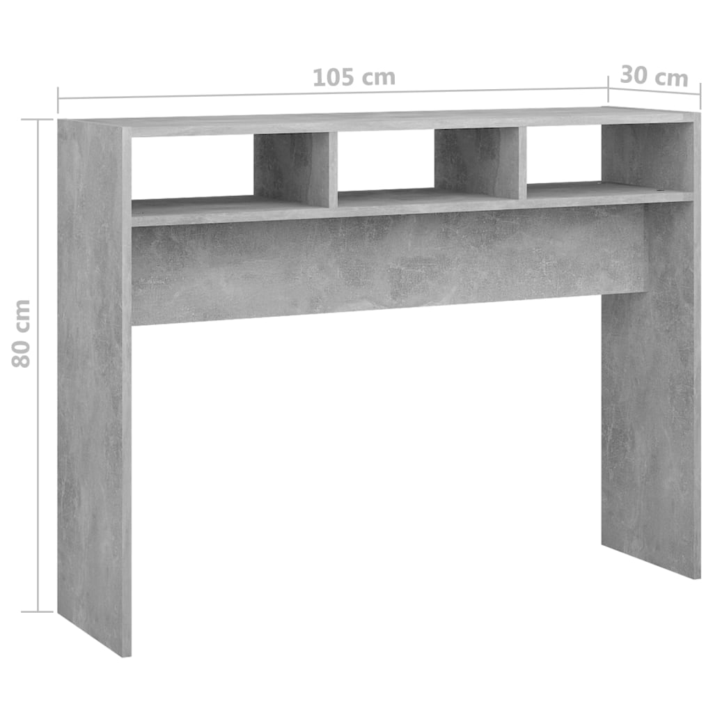 Konsolipöytä betoninharmaa 105x30x80 cm lastulevy - Sisustajankoti.fi