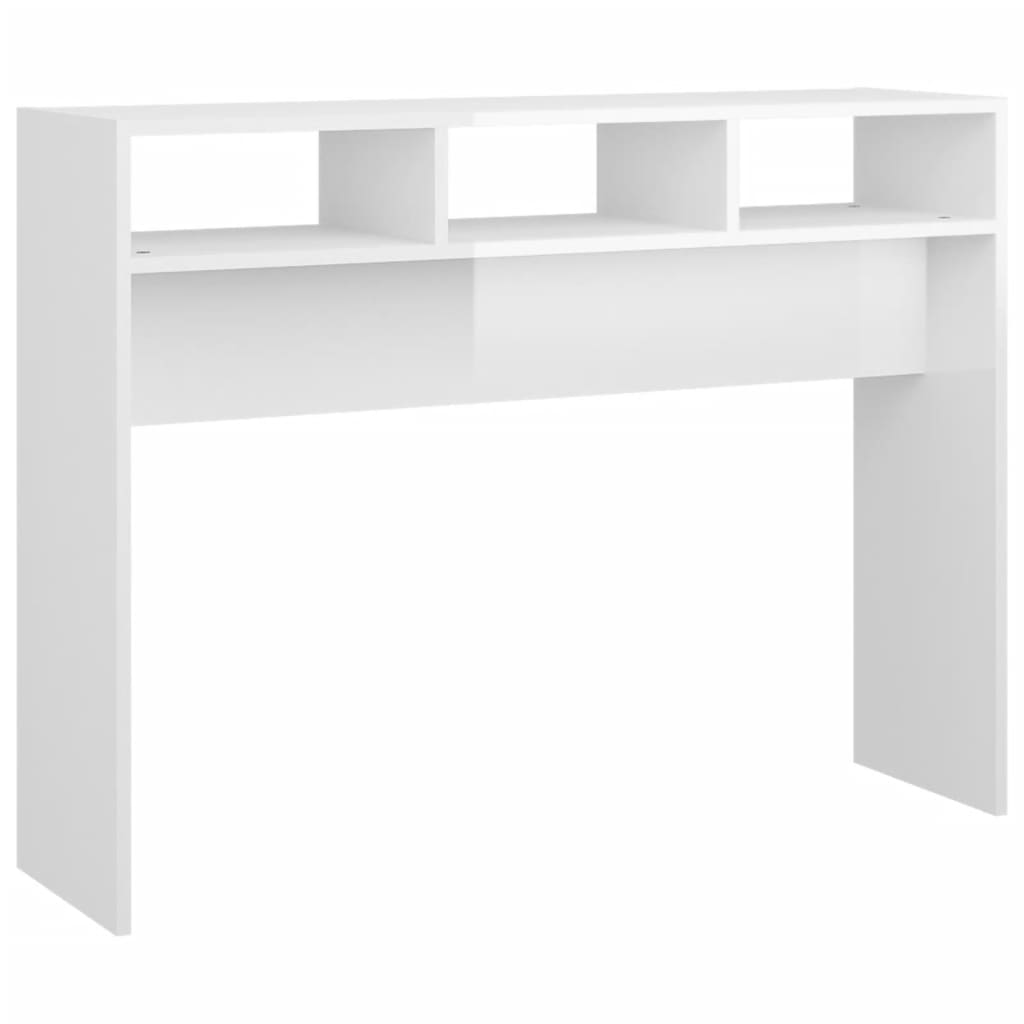 Konsolipöytä korkeakiilto valkoinen 105x30x80 cm lastulevy - Sisustajankoti.fi