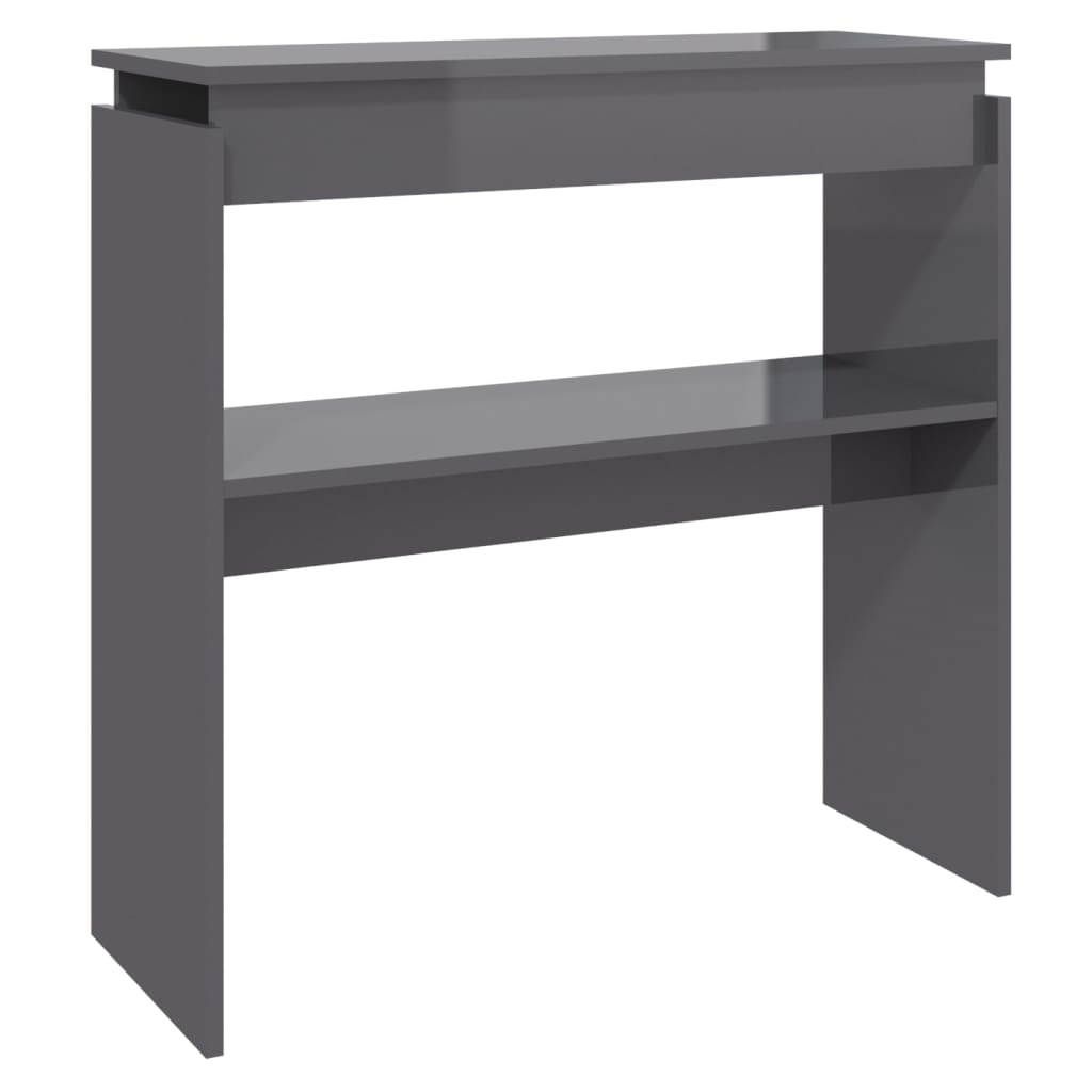 Konsolipöytä korkeakiilto harmaa 80x30x80 cm lastulevy - Sisustajankoti.fi
