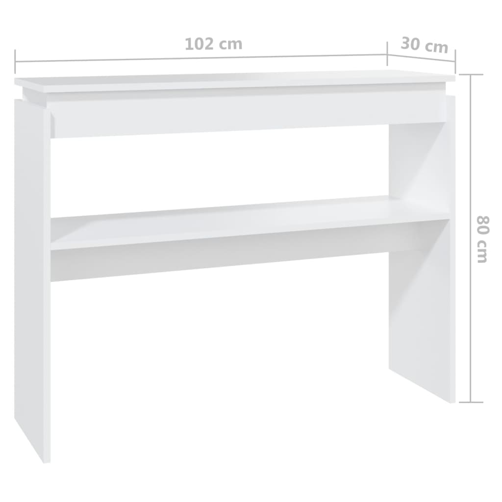 Konsolipöytä valkoinen 102x30x80 cm - Sisustajankoti.fi