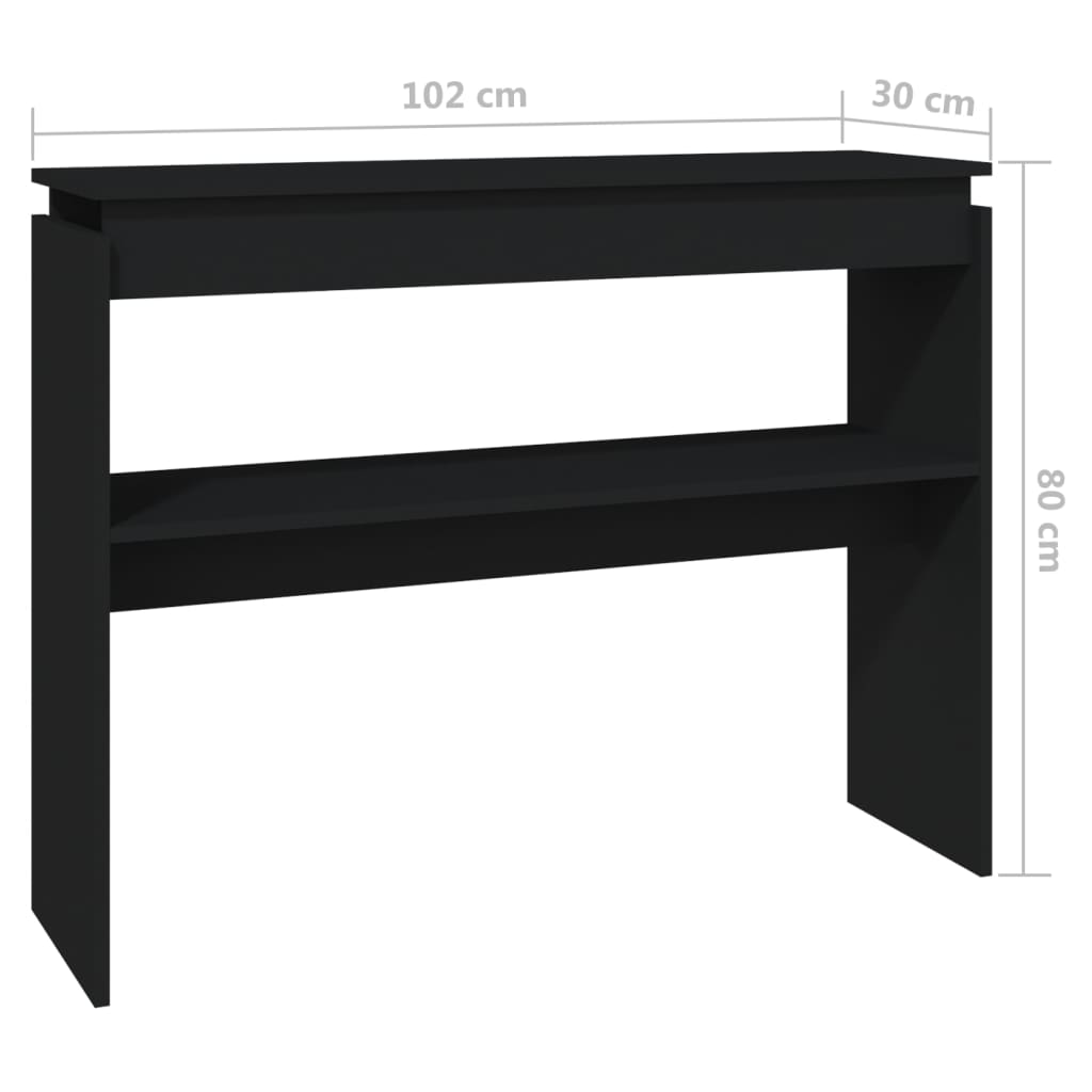 Konsolipöytä musta 102x30x80 cm lastulevy - Sisustajankoti.fi