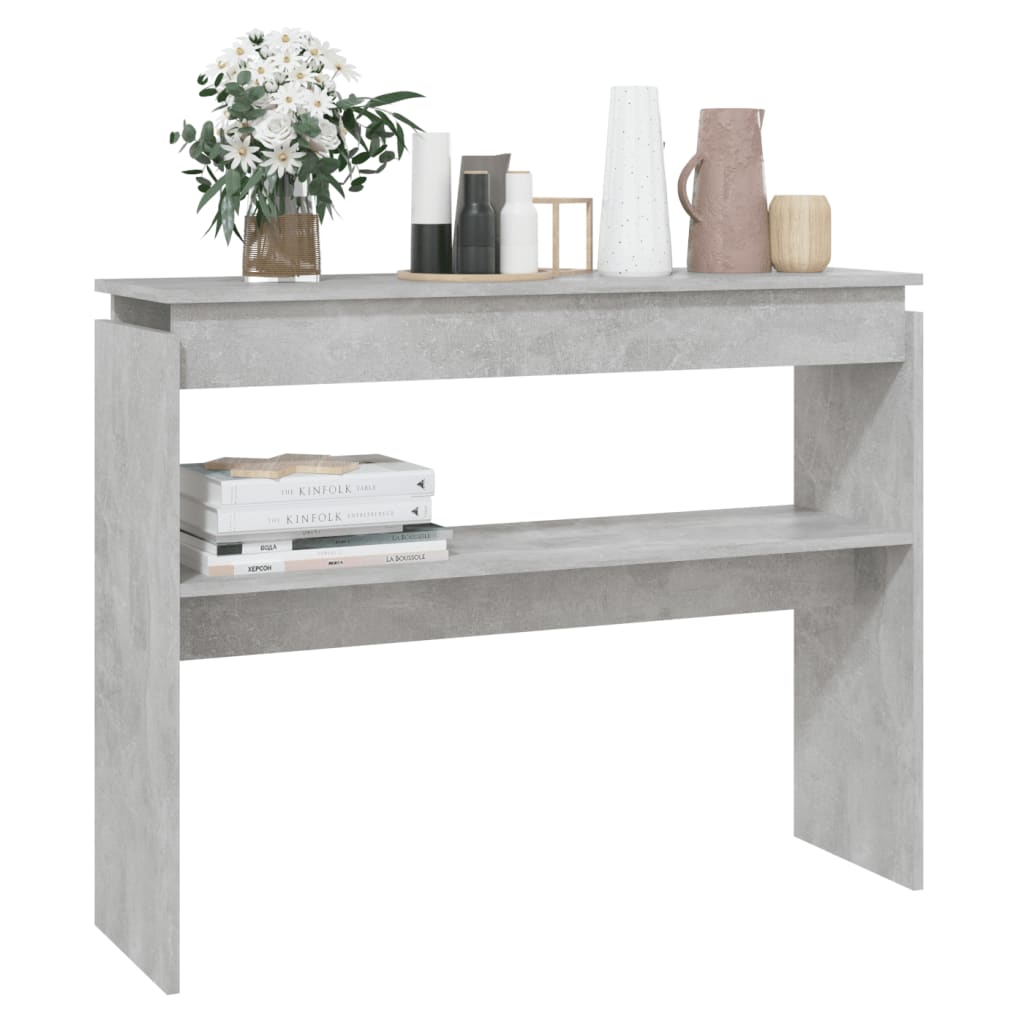 Konsolipöytä betoninharmaa 102x30x80 cm lastulevy - Sisustajankoti.fi