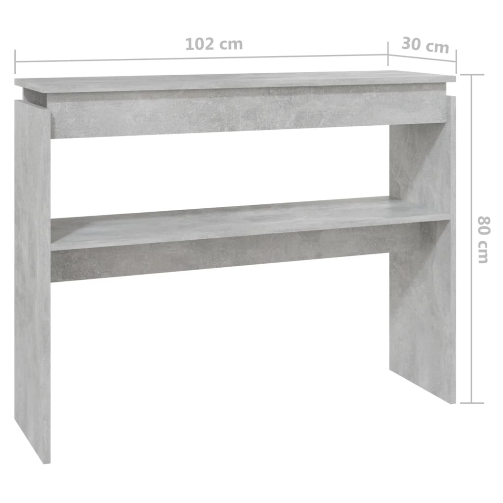 Konsolipöytä betoninharmaa 102x30x80 cm lastulevy - Sisustajankoti.fi