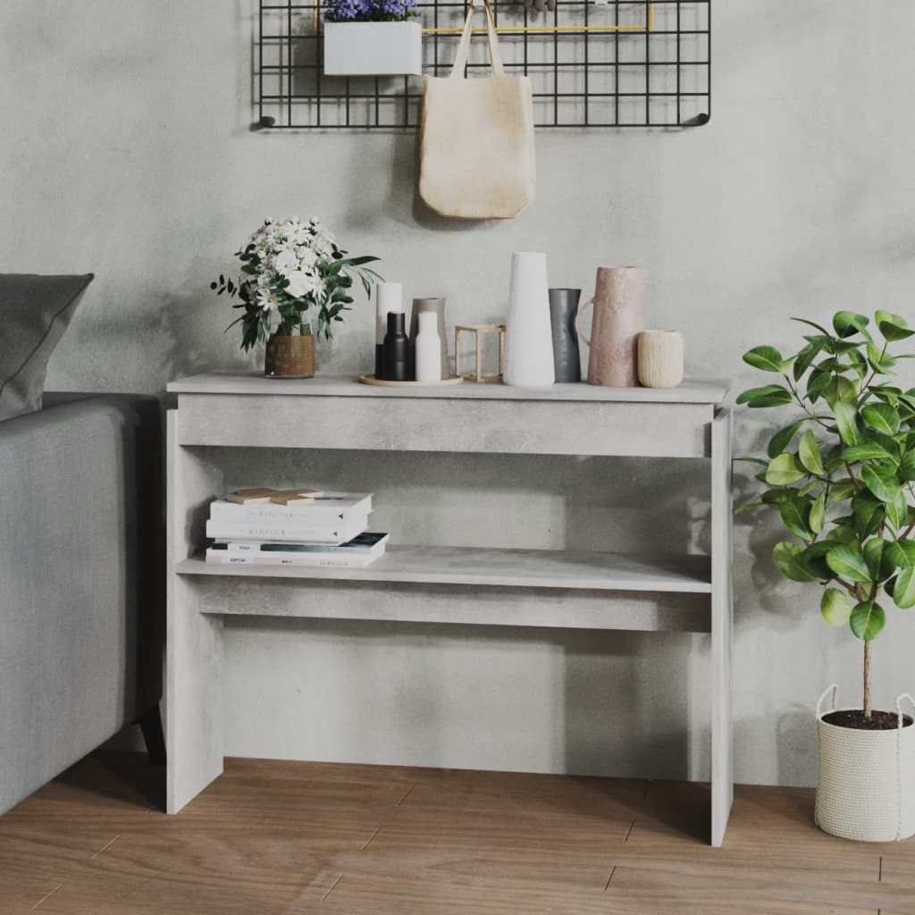 Konsolipöytä betoninharmaa 102x30x80 cm lastulevy - Sisustajankoti.fi