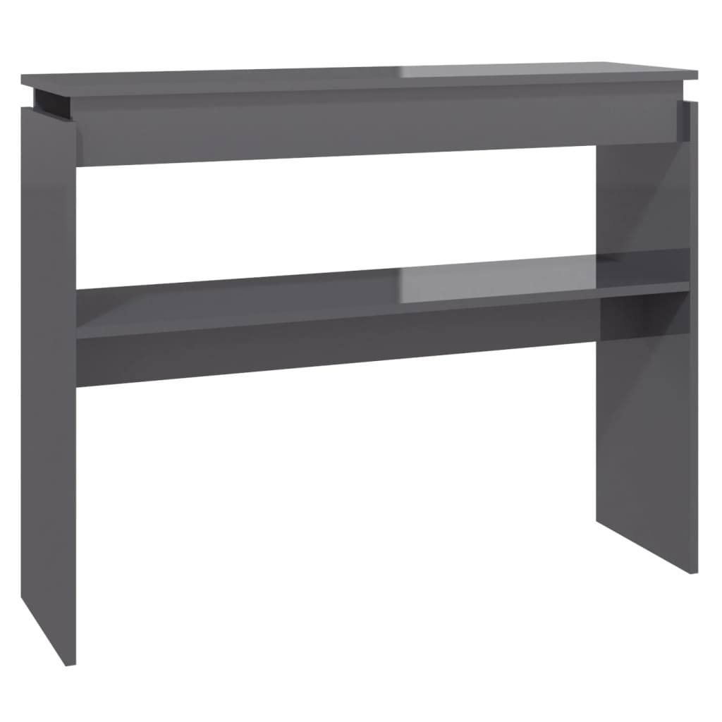 Konsolipöytä korkeakiilto harmaa 102x30x80 cm lastulevy - Sisustajankoti.fi