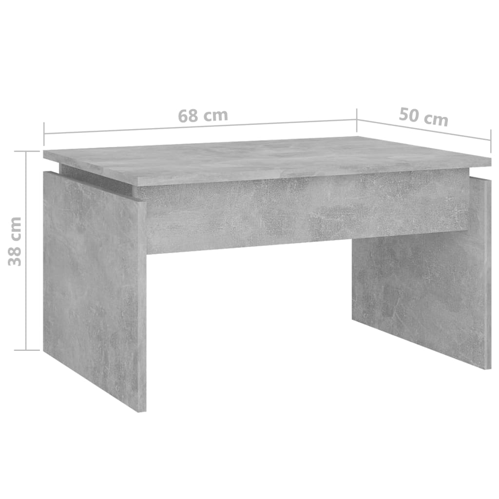 Sohvapöytä betoninharmaa 68x50x38 cm lastulevy - Sisustajankoti.fi