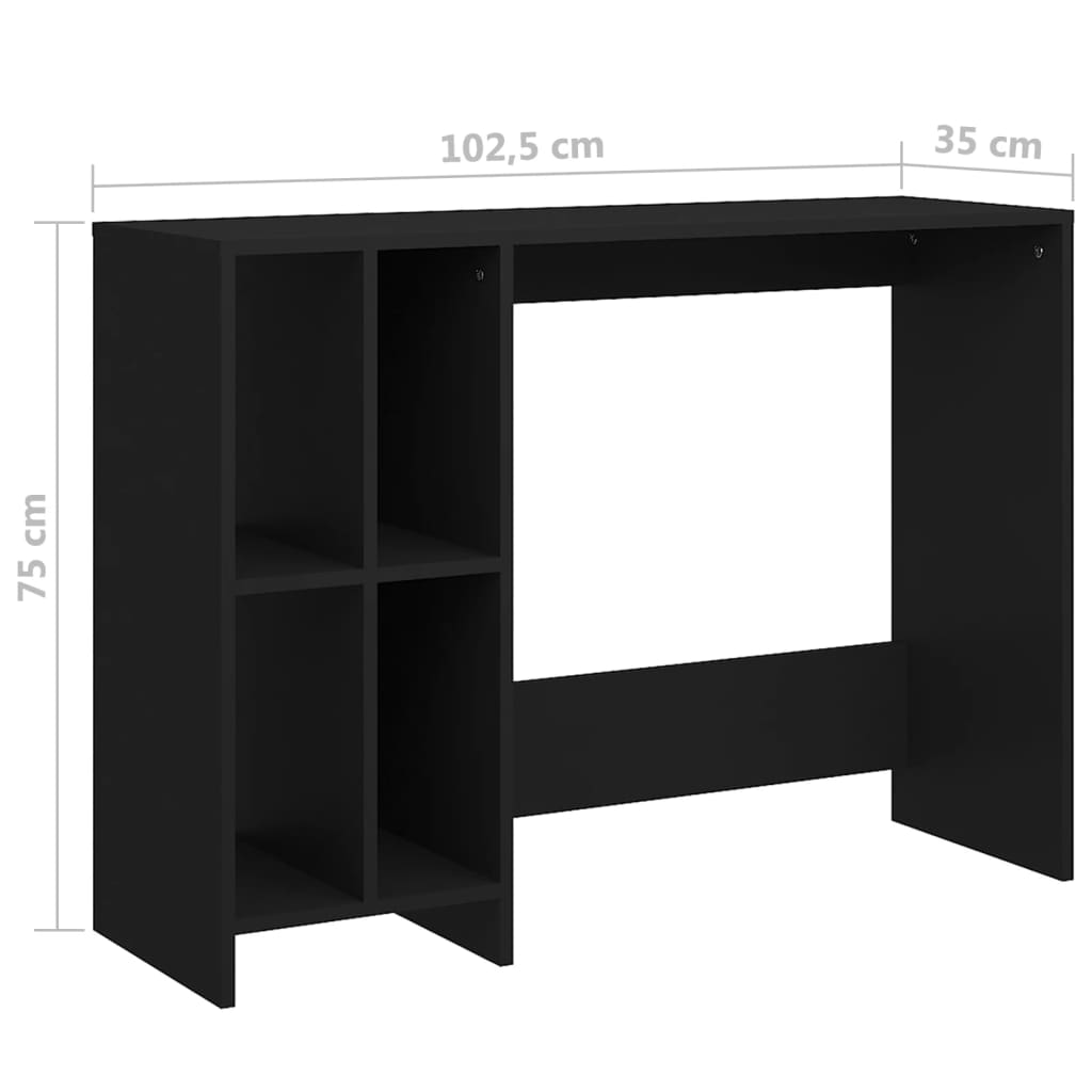 Työpöytä musta 102,5x35x75 cm lastulevy - Sisustajankoti.fi