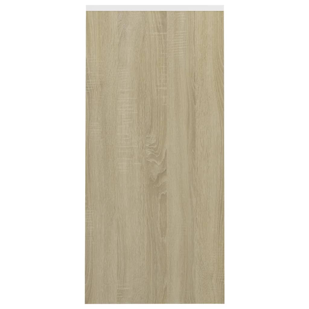 Työpöytä valkoinen ja Sonoma-tammi 102,5x35x75 cm lastulevy - Sisustajankoti.fi