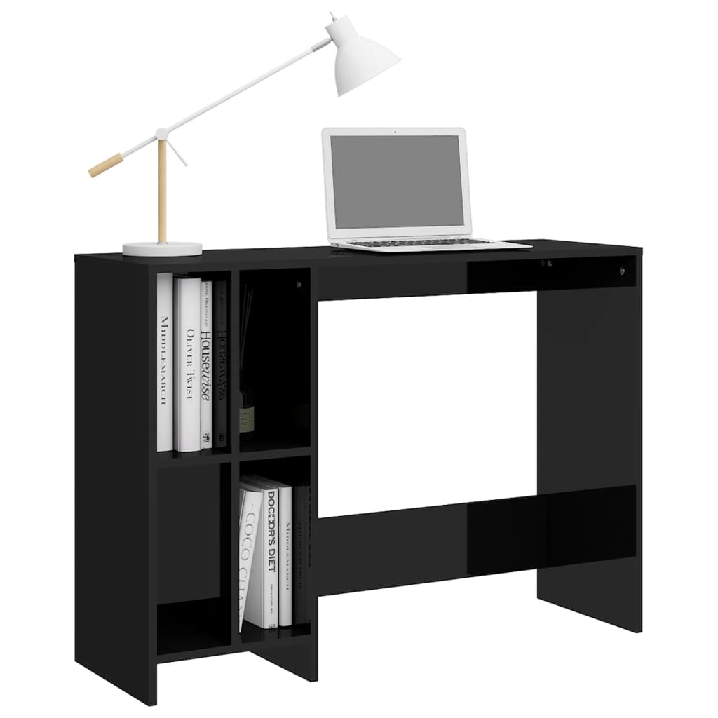 Työpöytä korkeakiilto musta 102,5x35x75 cm lastulevy - Sisustajankoti.fi