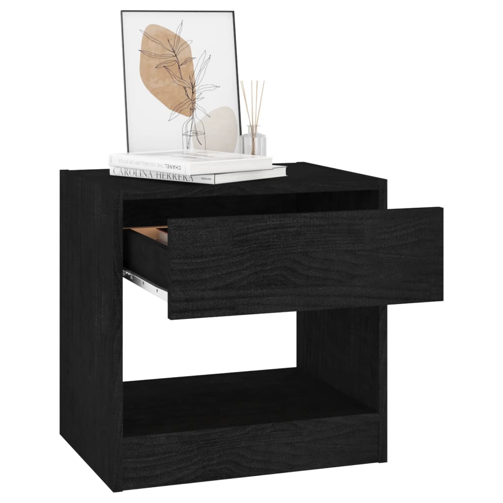 Yöpöydät 2 kpl musta 40x31x40 cm täysi mänty - Sisustajankoti.fi
