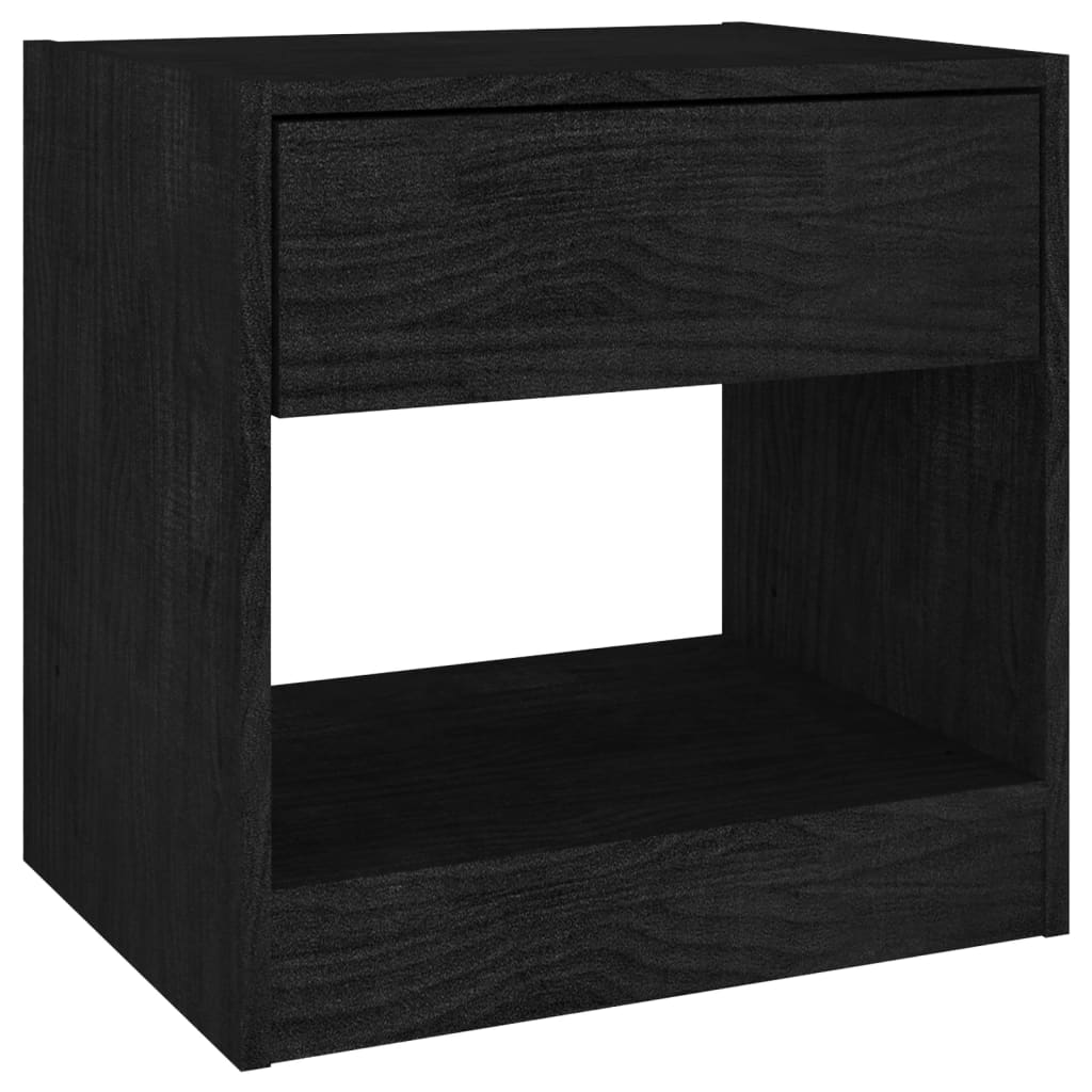 Yöpöydät 2 kpl musta 40x31x40 cm täysi mänty - Sisustajankoti.fi