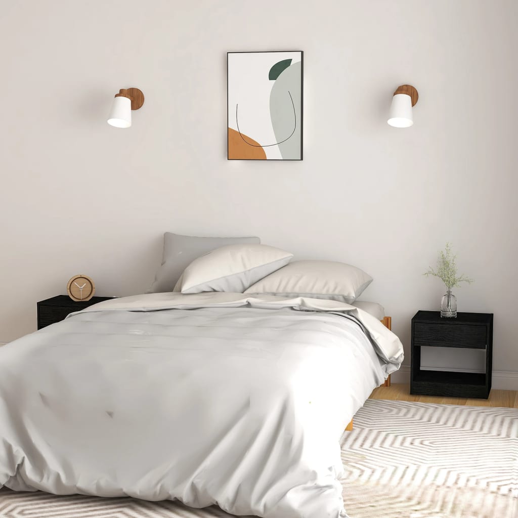 Yöpöydät 2 kpl musta 40x31x40 cm täysi mänty - Sisustajankoti.fi