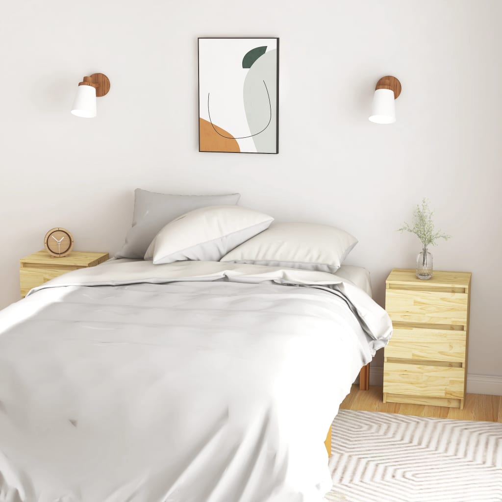 Yöpöydät 2 kpl 40x29,5x64 täysi mänty - Sisustajankoti.fi