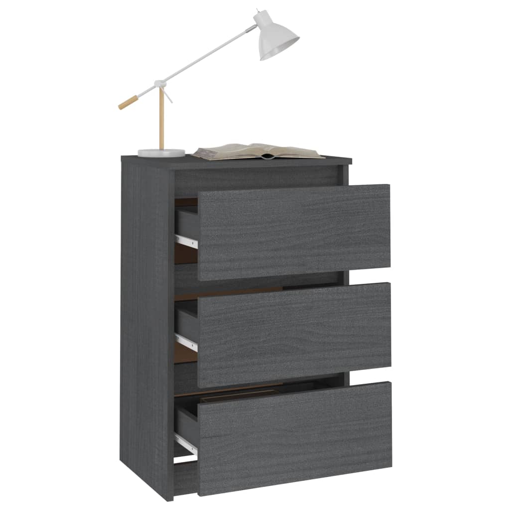 Yöpöytä harmaa 40x29,5x64 täysi mänty - Sisustajankoti.fi