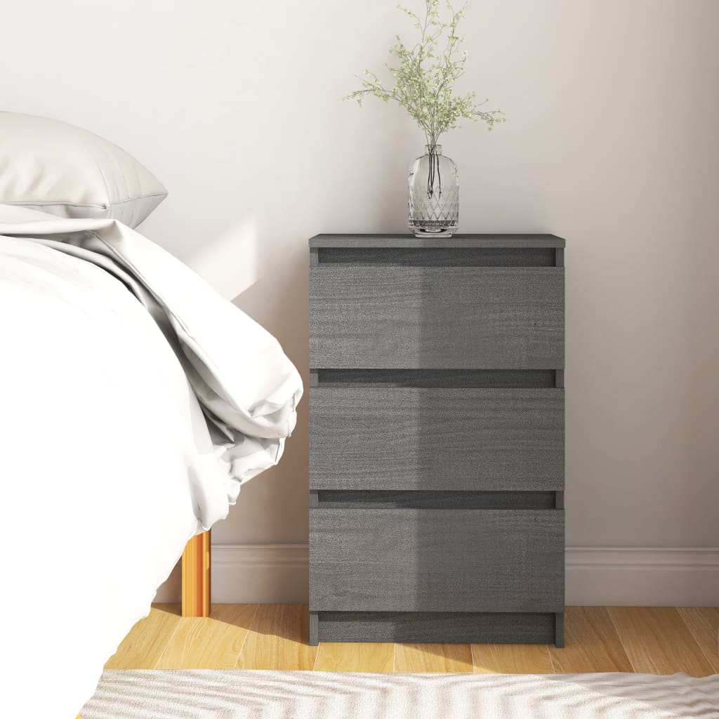 Yöpöytä harmaa 40x29,5x64 täysi mänty - Sisustajankoti.fi