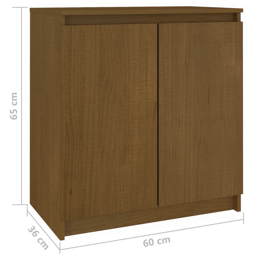 Sivukaappi hunajanruskea 60x36x65 cm täysi mänty - Sisustajankoti.fi