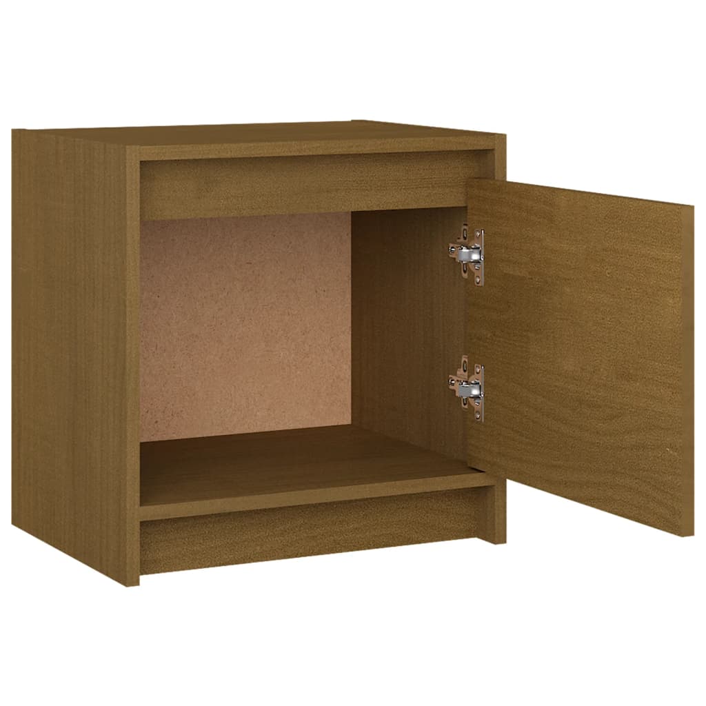Yöpöydät 2 kpl hunajanruskea 40x30,5x40 cm täysi mänty - Sisustajankoti.fi
