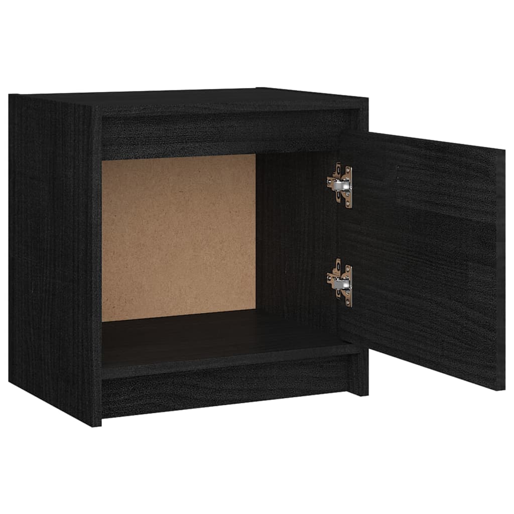 Yöpöydät 2 kpl musta 40x30,5x40 cm täysi mänty - Sisustajankoti.fi