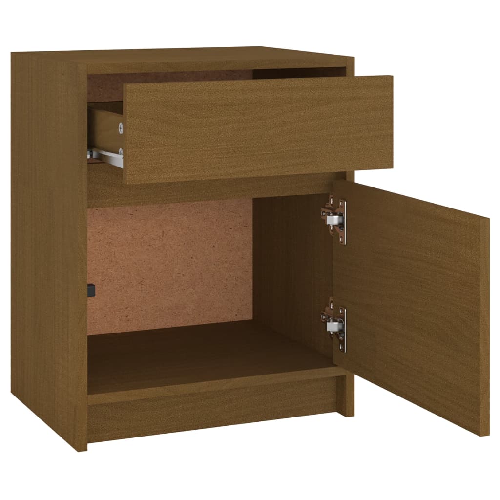 Yöpöydät 2 kpl hunajanruskea 40x31x50 cm täysi mänty - Sisustajankoti.fi
