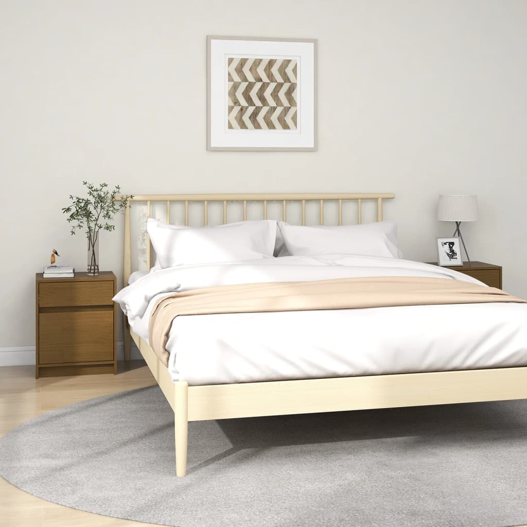 Yöpöydät 2 kpl hunajanruskea 40x31x50 cm täysi mänty - Sisustajankoti.fi