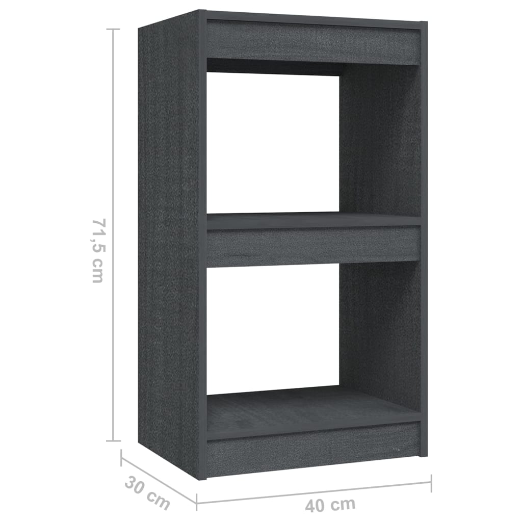 Kirjahylly harmaa 40x30x71,5 cm täysi mänty - Sisustajankoti.fi