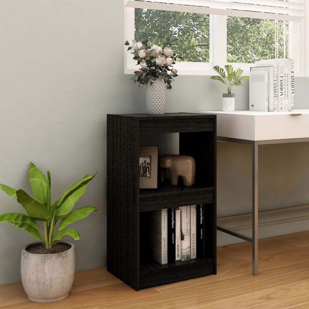 Kirjahylly musta 40x30x71,5 cm täysi mänty - Sisustajankoti.fi