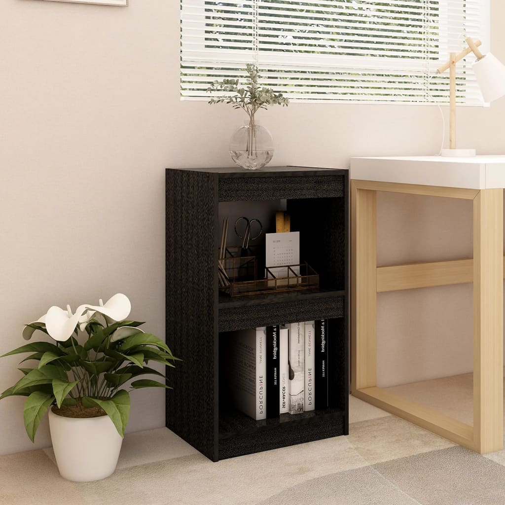 Kirjahylly musta 40x30x71,5 cm täysi mänty - Sisustajankoti.fi