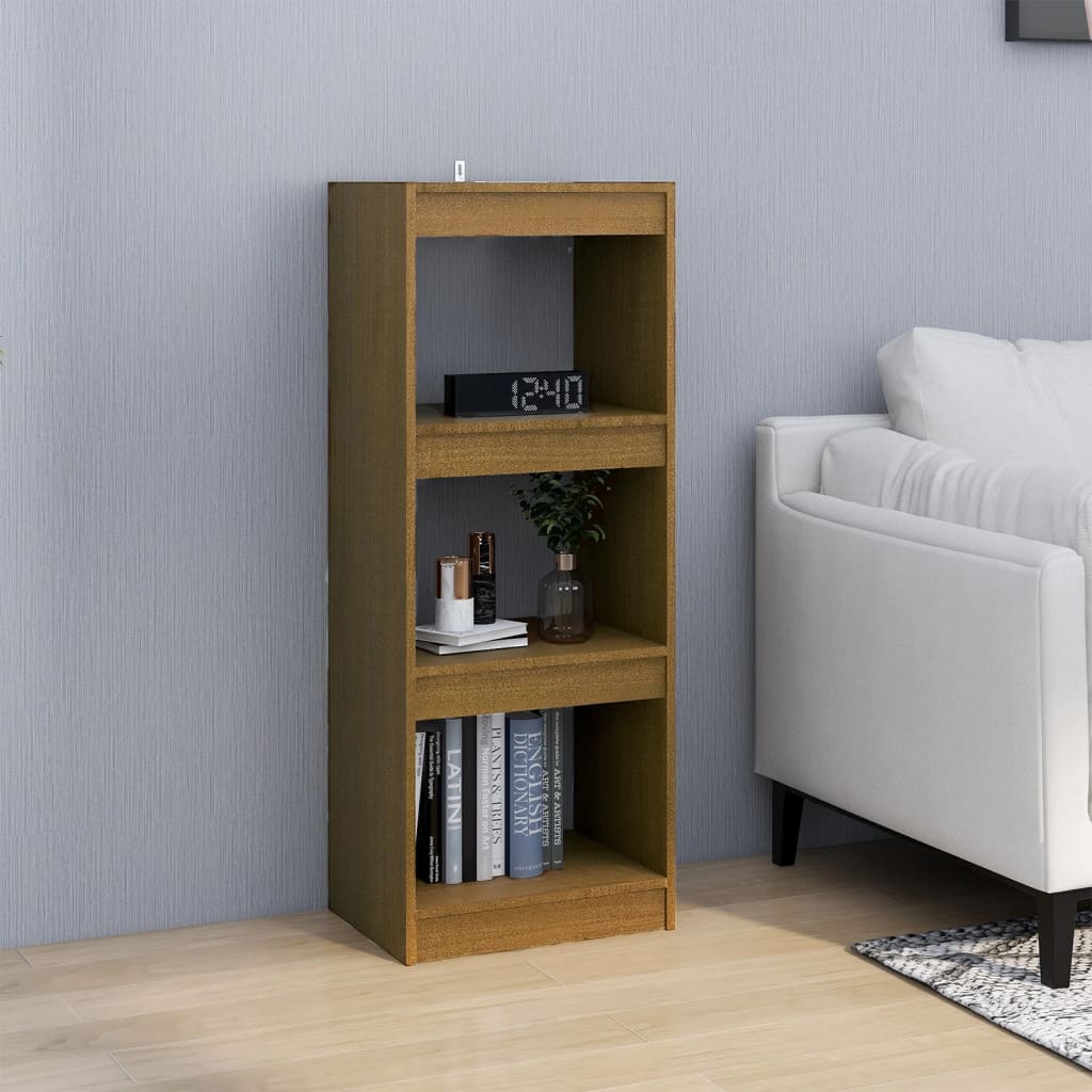 Kirjahylly/tilanjakaja hunajanruskea 40x30x103,5 cm täysi mänty - Sisustajankoti.fi