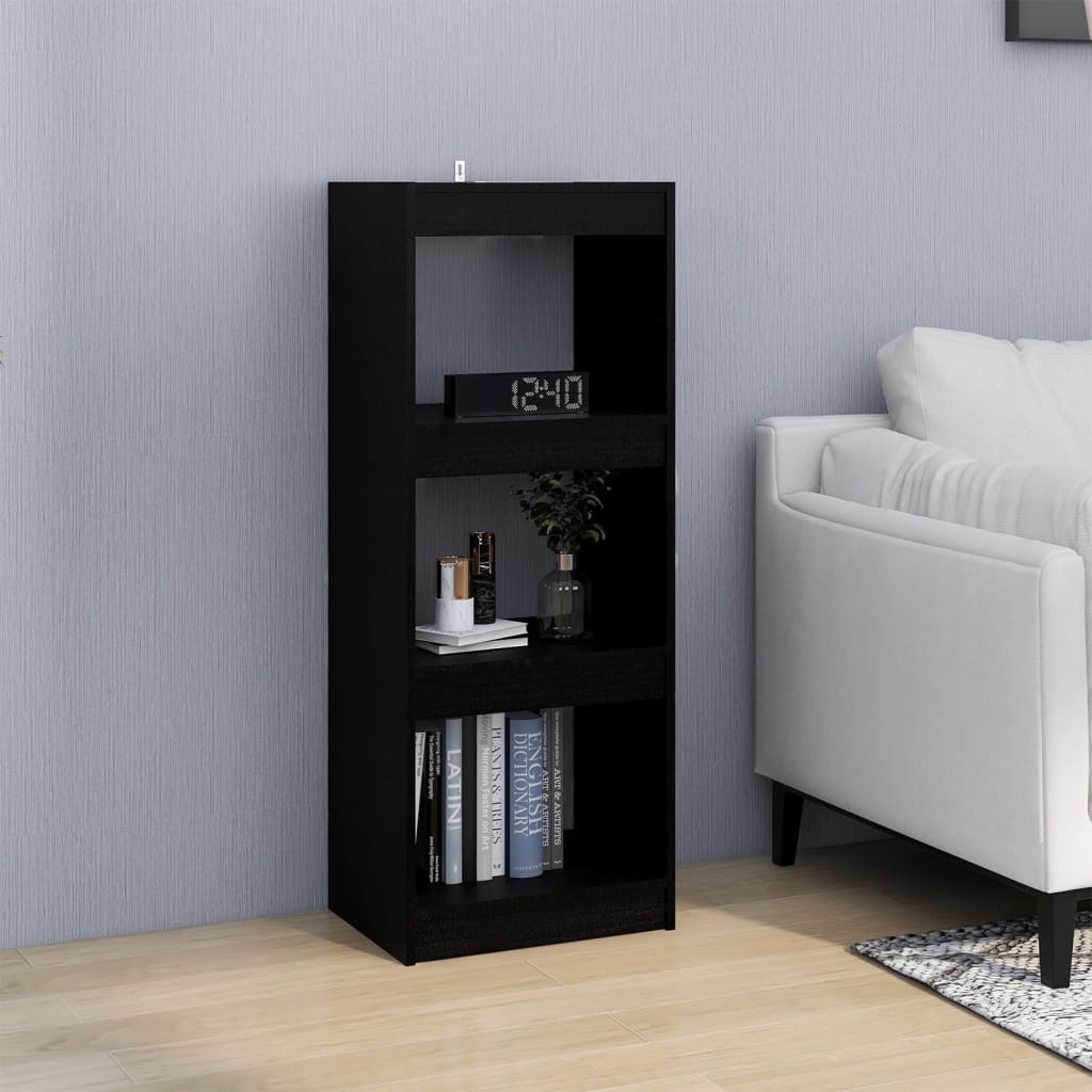 Kirjahylly/tilanjakaja musta 40x30x103,5 cm täysi mänty - Sisustajankoti.fi