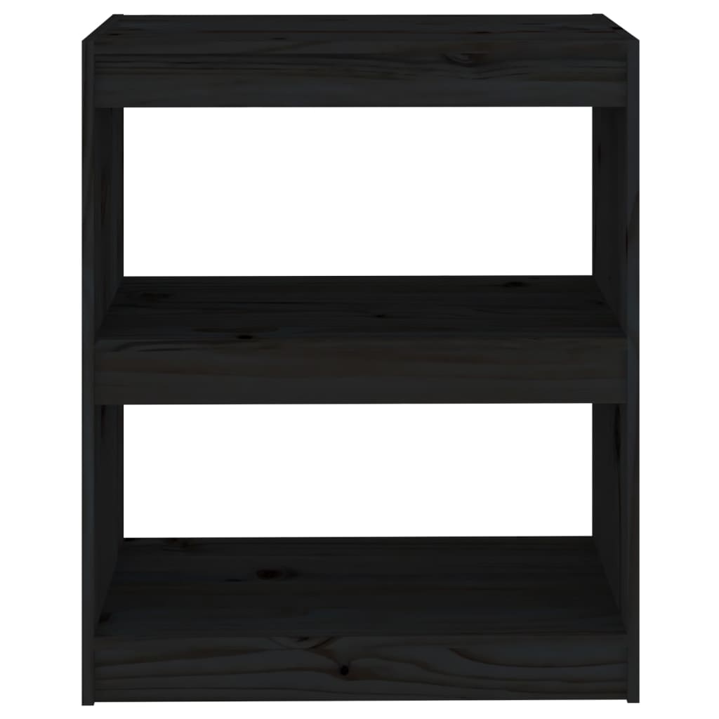 Kirjahylly/tilanjakaja musta 60x30x71,5 cm täysi mänty - Sisustajankoti.fi