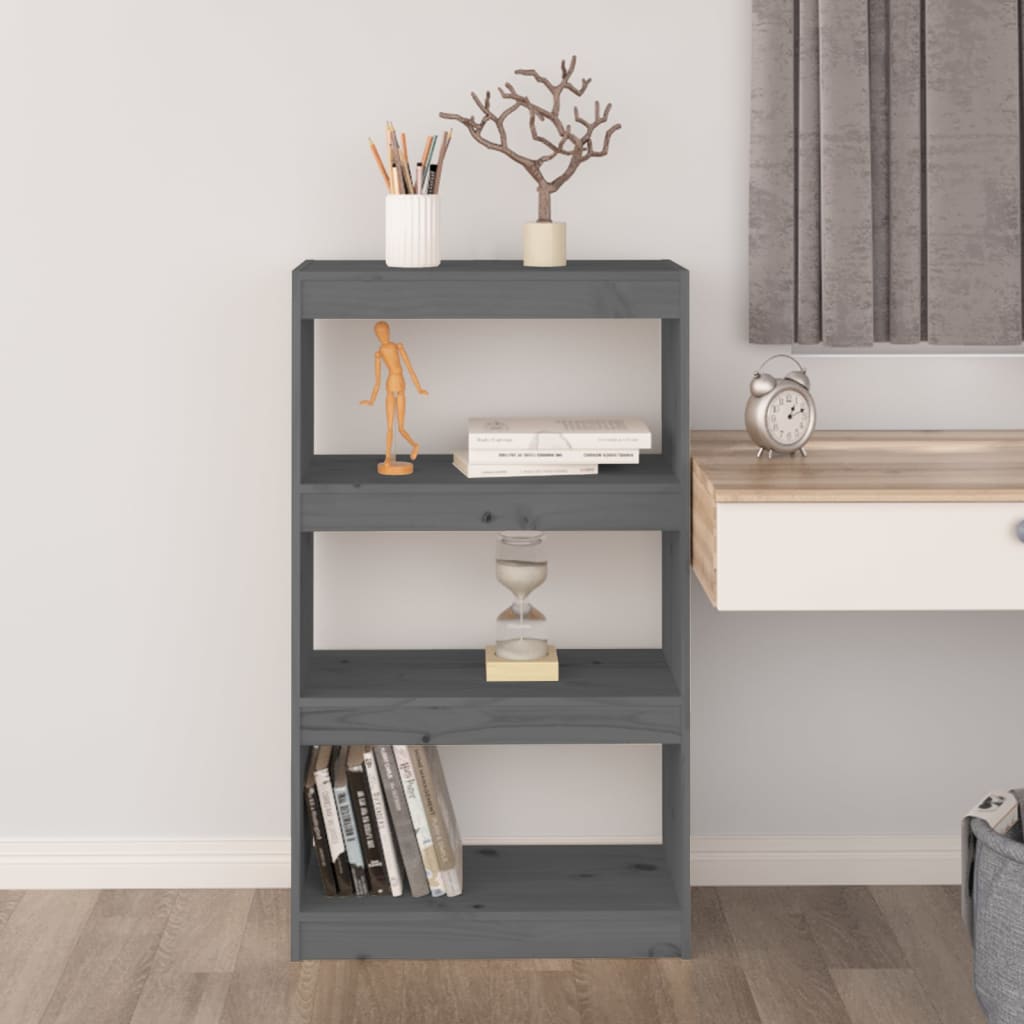 Kirjahylly/tilanjakaja harmaa 60x30x103,5 cm täysi mänty - Sisustajankoti.fi