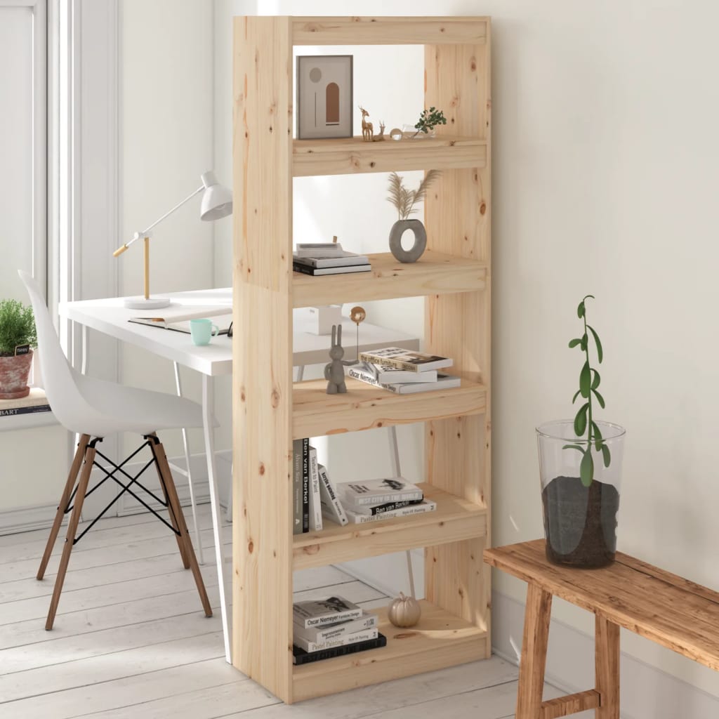 Kirjahylly/tilanjakaja 60x30x167,5 cm täysi mänty - Sisustajankoti.fi