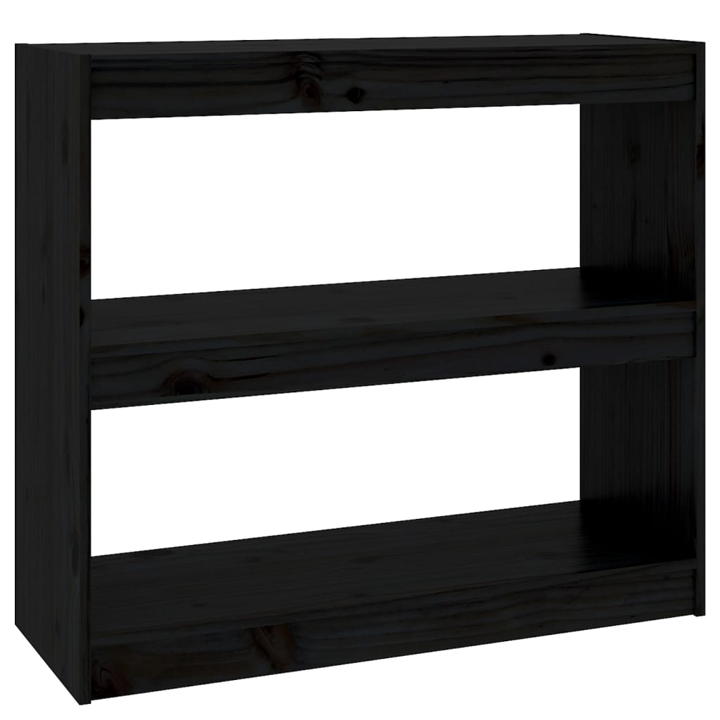 Kirjahylly/tilanjakaja musta 80x30x71,5 cm täysi mänty - Sisustajankoti.fi