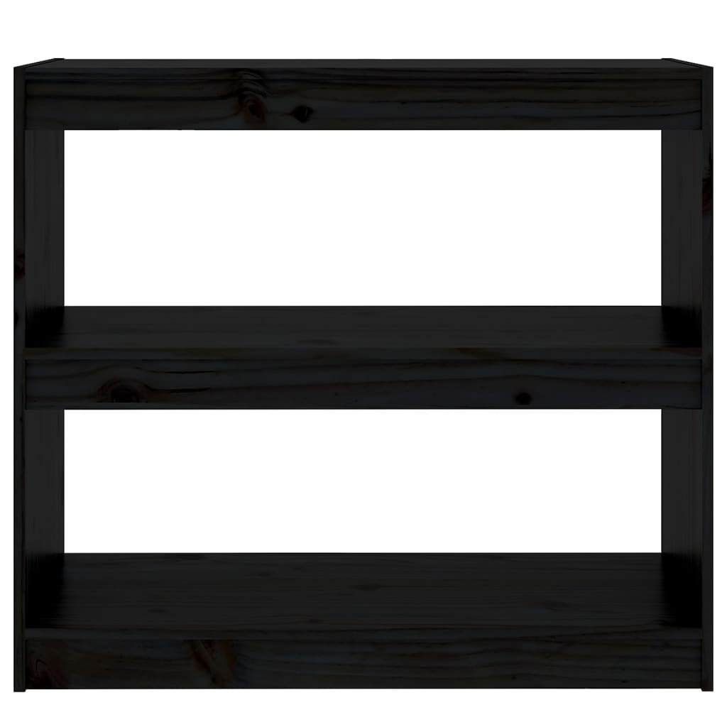 Kirjahylly/tilanjakaja musta 80x30x71,5 cm täysi mänty - Sisustajankoti.fi