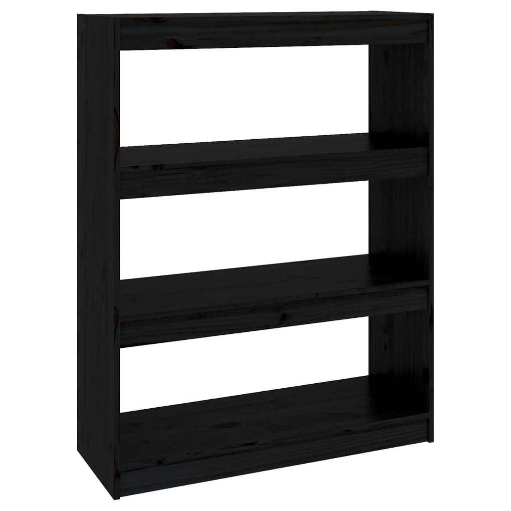 Kirjahylly/tilanjakaja musta 80x30x103,5 cm täysi mänty - Sisustajankoti.fi