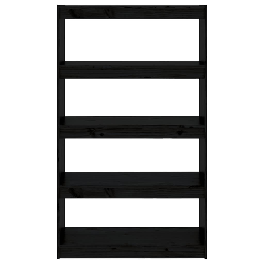 Kirjahylly/tilanjakaja musta 80x30x135,5 cm täysi mänty - Sisustajankoti.fi